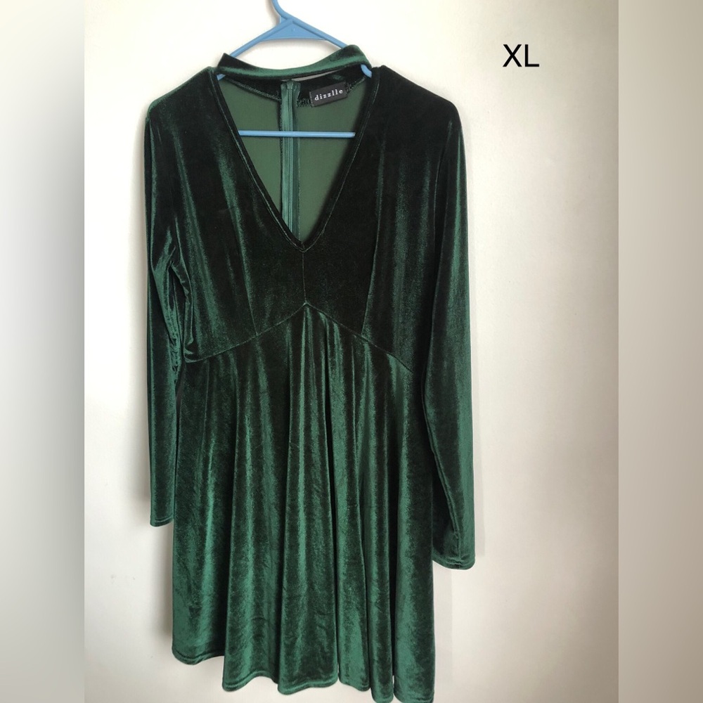 Green Velvet Dress